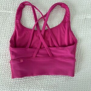 NWOT lululemon sz 2 sonic pink energy bra longline *ribbed